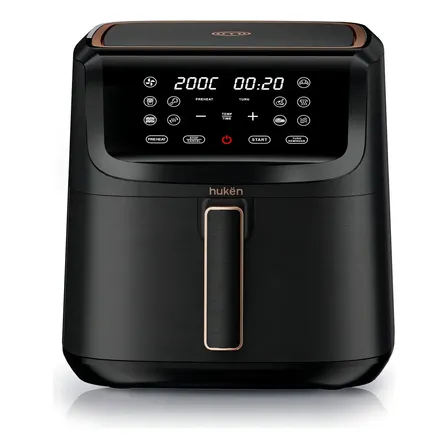 Freidora De Aire Xl 8l Touch Matte Dual Led Hukën Masterchef Negro