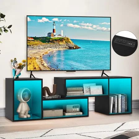 Furrific® Mueble Para Tv Extensible 130-190cm Y Led Enchufe