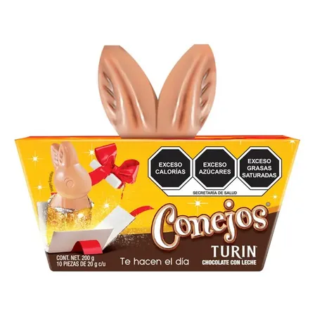 Conejos Turin Chocolate 10 Piezas, 200g - 20g C/u