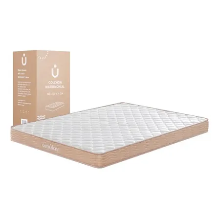 Colchón Ergonómico Matrimonial 2 Plazas 135 X 190 X 14cm Espuma Firme