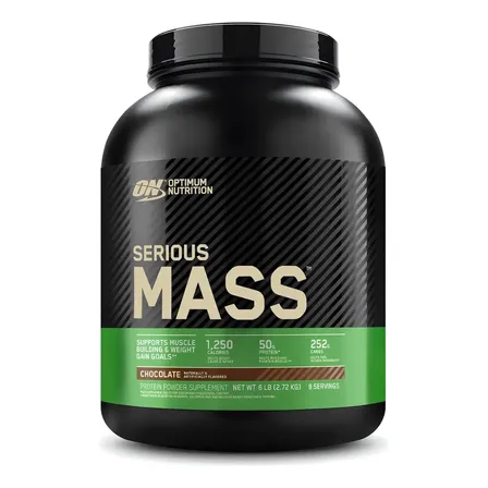Suplemento En Polvo Optimum Nutrition Serious Mass Carbohidratos Sabor Chocolate En Pote De 2.72kg
