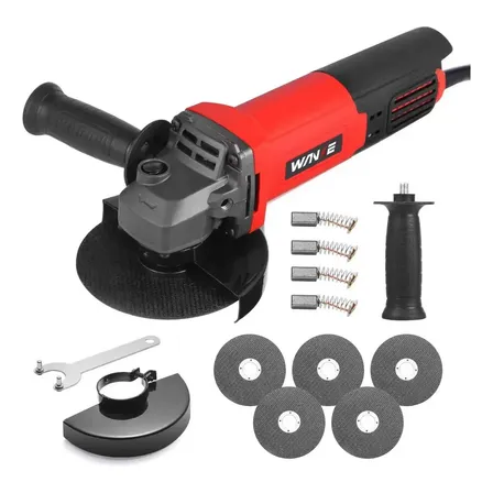 Wanse Esmeriladora Amoladora Angular Mini Pulidora Esmeriladora Angular 4-1/2'' Profesional Pulidora Esmeril 115mm Rojo 60 Hz