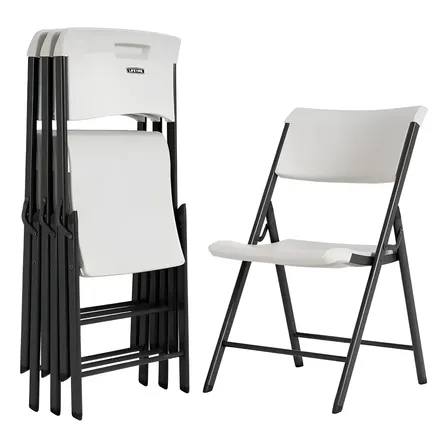 Sillas Lifetime Plegables 4 Pack Color Blanco Liso