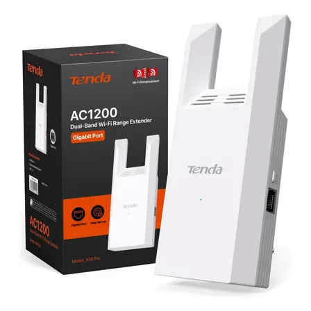 Repetidor Wi-fi 5g/2.4g Ac1200 Tenda A18 Amplificador Extensor Wifi Senal Con 2 Antenas Estable Y Fácil De Instalar