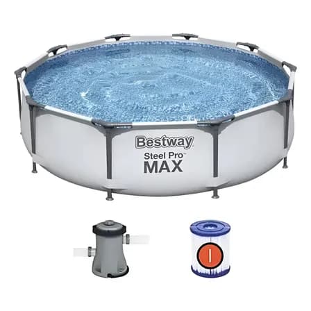 Alberca Estructural Redonda Bestway 4678lt Diseño De Piedra