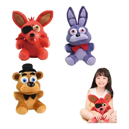 Jdyselect 3pcs Peluche Foxy Baby Fnaf Five Nights At Freddy's18-25cm Rojo