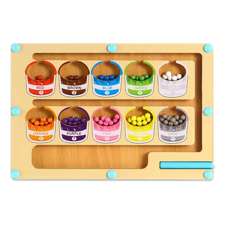 Heibago Laberinto Magnético De Madera Montessori Para Niños 3+ Años Upgraded Plus Hole