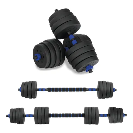 Mancuernas Ajustables Altera Barra Recta Pesas 30 Kg Total Color Azul