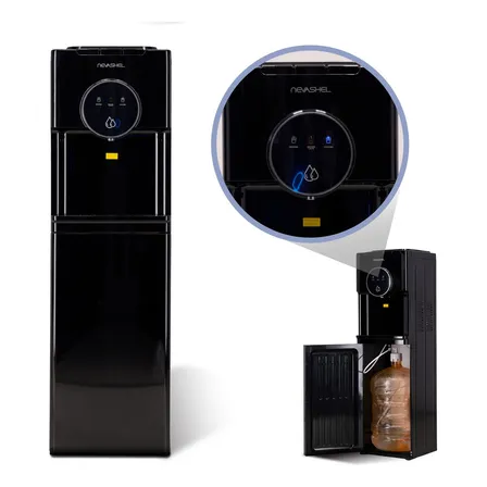 Dispensador De Agua Frio Nevashel Rs-11 Caliente Con Carga Oculta Para Garrafon Ideal Para Hogar Oficina Elegante... Negro