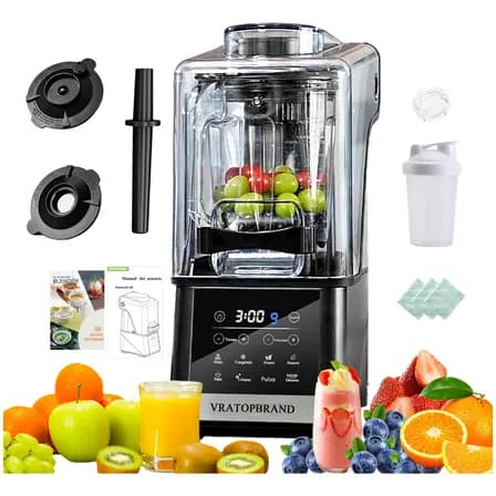 Licuadora Profesional Uso Rudo,bajo Ruido,blender Para Hielo Vratopbrand Negro