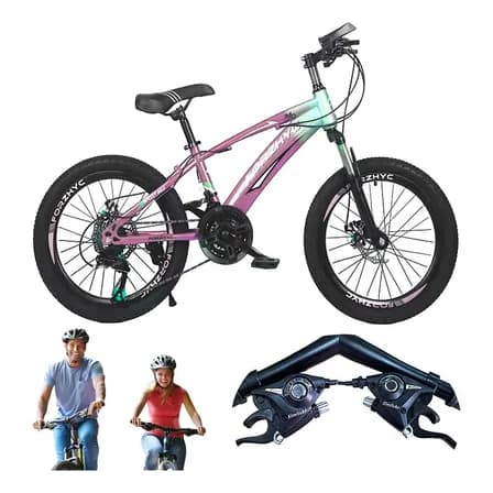 Bicicleta De Montaña 21 Vel. Suspension Frenos De Disco R-24 Color Rosa Con Azul Tamaño Del Cuadro 24 Rosa/azul