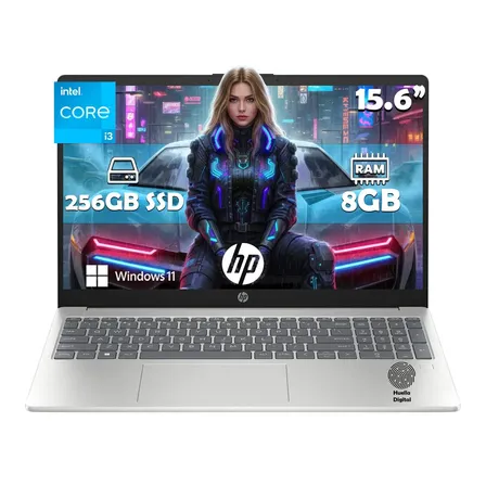 Laptop Hp 15-fd0133wm Intel Core I3-n305 256gb Ssd 8gb Ram W11h Huella Plateado