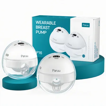 Paruu P16 Extractor De Leche Eléctrico Portátil, Sacaleches Manos Libres Paquete De 2, Blanco, 4 Modos 12 Niveles De Succión, 24 Mm