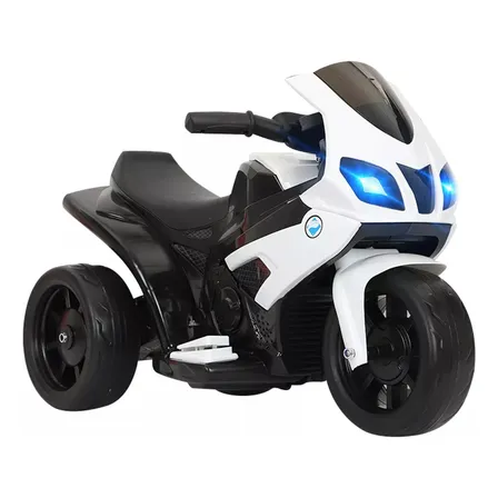 Moto Para Niños Moto Triciclo Carros Electricos Para Niños Scooter Eléctrico Infantil Recargable Moto Eléctrica Infantil Con Doble Tracción Trasera Iluminación Blanco