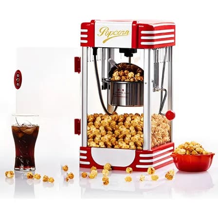 Hesder Maquina Dpalomitas Palomera Maiz Vintage Eléctrica Palomero 8 Tazas Acero Inox Residencial Y Comercial Rojo