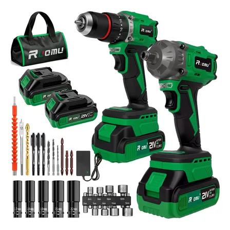 Taladros Atornillador Y Impacto Inalambrico Sin Escobillas Verde Oscuro