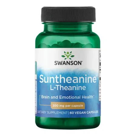 Swanson Suplemento De Suntheanine L-teanina 200mg Por Cápsula 60 Cápsulas Sabor Sin Sabor