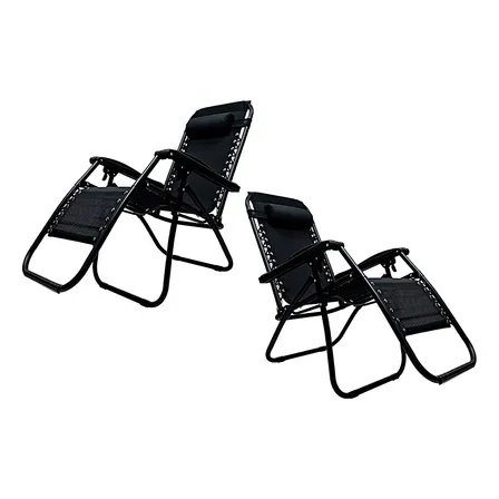 Set De 2 Sillas De Gravedad Cero Color Negro