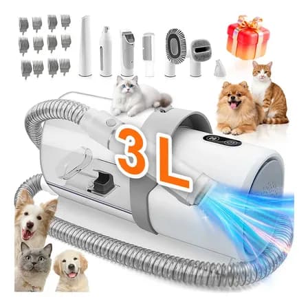 Kit De Aseo Para Perros Aspiradora Para Perros Rasuradoras Para Perros De Cortadora De Pelo Perro De Maquina Para Perros De Conjunto De Siete Piezas, 19 Piezas
