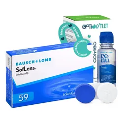 Lentes de Contacto SofLens 59 Bausch + Lomb Graduados con Estuche y Solución Kit Marca Optioutlet Para Hipermetropia +5.25