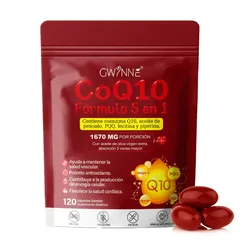 Gwynne Coq10 Cápsulas,120 Cápsulas,con Pqq,400 Mg Coq10 Y 1200 Mg Omega-3,salud Cerebral Y Cardíaca, Hígado,hueso Y Apoyo Antioxidante