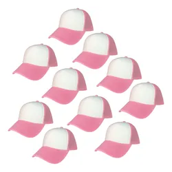 10 Gorras Lisas De Malla Esponja Trucker Camionero P Sublima Color Blanco Rosa Pastel Talla Unitalla