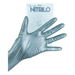 Guante De Nitrilo Metálico Uniseal Color Plateado Talla Xch