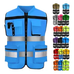 Chaleco De Seguridad Reflejante Industrial Superbrillante Color Azul Puro Talla Del Chaleco Reflejante 4xl