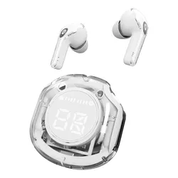 Audifonos Inálambricos In Ear Pantalla Digital Bluetooth 5.3 Color Blanco Luz Led