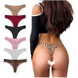 Pack De 6 Bragas Sexy Tanga Sin Costuras Para Mujer
