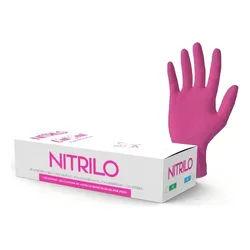 Guantes Nitrilo Antideslizantes UniSeal Rosa XS Hipoalergénicos x100