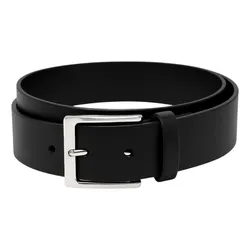 Tuxcinturones Cinturón De Vestir Piel Recuperado Medidas Color Negro Liso Talla 32