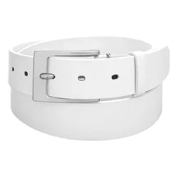 Tuxcinturones Cinturón De Vestir Piel Recuperado Medidas Color Blanco Liso Talla 28
