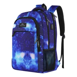 Mochila Para Laptop De 15.6 Pulgadas, Mochila De Viaje Para Laptop, Con Puerto Carga Usb, Ideal Para Negocios, Mejor Mochila Para Escolar, Antirrobo Matein 1007 Color Azul Estrellado