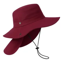 Sombrero Con Proteccion En Cuello Contra El Sol De Campismo Color Vino Talla Unitalla Adulto