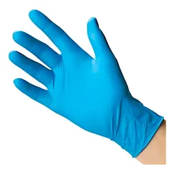 Guantes de nitrilo antideslizantes UniSeal talla chica azul x100 hipoalergénicos