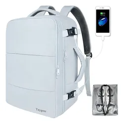 Mochila De Viaje Laptop 15.6 Pulgadas Artículos Personales 10kg USB Impermeable Bolsa Organizadora Taygeer Azul