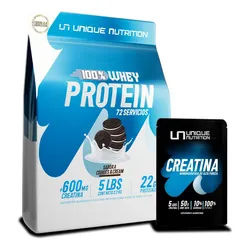 Proteina 100% Whey 2.2 Kg Adicionada Con Creatina Unique Sabor Cookies