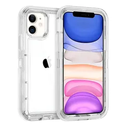 Funda Protector Uso Rudo 360 Para iPhone 3 En 1 Transparente