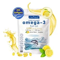 Gwynne Omega 3 Premium 4200mg 300 Cáps, Bacalao De Aguas Profundas Del Ártico Noruego, Que Contienen 1200mg Epa Y 900mg Dha Suplementos Alimentarios Para Apoyar La Salud Física De Mujere Y Hombre