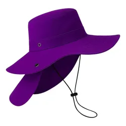 Sombrero Con Proteccion En Cuello Contra El Sol De Campismo Color Violeta Talla Unitalla Adulto
