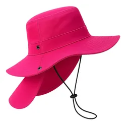 Sombrero Con Proteccion En Cuello Contra El Sol De Campismo Color Fucsia Talla Unitalla Adulto