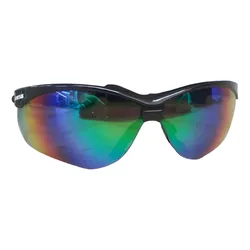Lentes De Sol Nemesis Protección Deportivo Negro Mica Negra Lente Verde Tornasol