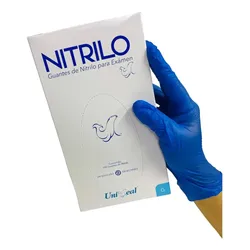 Guantes nitrilo antideslizantes UniSeal cobalto talla G sin látex x100