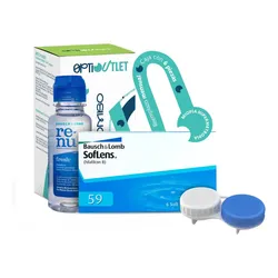 Lentes de Contacto SofLens 59 Bausch + Lomb Graduados con Estuche y Solución Kit Marca Optioutlet Para Hipermetropia +4.25