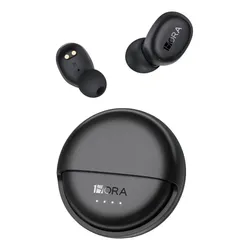 Audífonos 1HORA con Estuche Giratorio, Auriculares Inalámbricos In-ear Manos libres Bluetooth 5.4, 32h Batería Sonido HD 6 Colores y Cable tipo c Negro