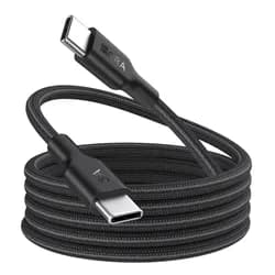 Cable Tipo C A Tipo C 1m 3a 1hora Cable Cargador Usb Nylon Trenzado Carga Rapida Negro Compatible con iPhone 15/16/17,Samsung Galaxy S24/S23,iPad Pro,MacBook Air y dispositivos USB-C carga 3A rápida