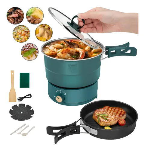 1.6l Mini Cocina Olla Sarten Electrico Multifuncional 2 En 1