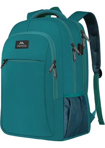 Mochila Para Laptop De 15.6 Pulgadas, Mochila De Viaje Para Laptop, Con Puerto Carga Usb, Ideal Para Negocios, Mejor Mochila Para Escolar, Antirrobo Matein 1007 Color Azul Petróleo