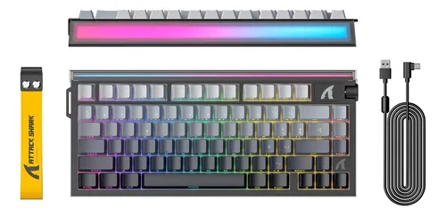 Attack Shark R85 He 75% Teclado Alambrico Magnética Por Cable De 8khz, Precisión De Rt De 0.005mm, 79 Keys Pbt Keycaps Teclado Mecanico Gamer Con Caja De Luz, Hot Swappable, Negro